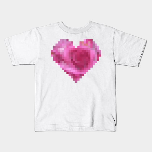 Pixel Heart Kids T-Shirt by oddmatter